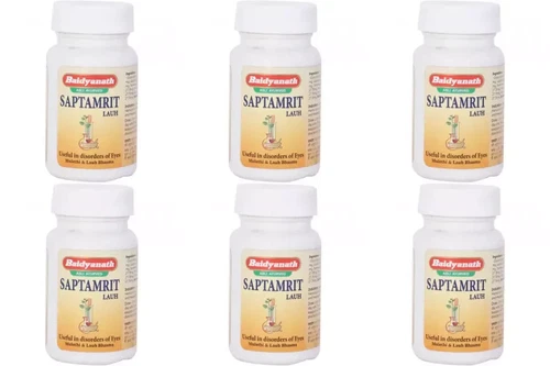 Pack of 6 Baidyanath Saptamrit Lauh Tablet (6*40tab) Useful in Disorders of Eyes - Picture 1 of 3