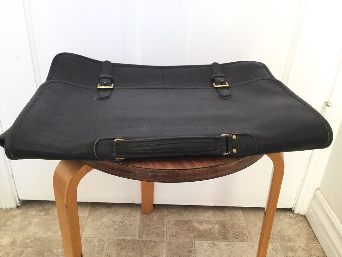 Vintage Coach Black Leather Briefcase Satchel Bag One Owner Vintage Coach Black Leather Briefcase Satchel Bag One Owner