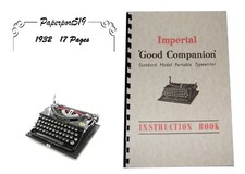 Imperial Good Companion Standard Portable typewriter Owners Manual 1932 (17pg) thumbnail