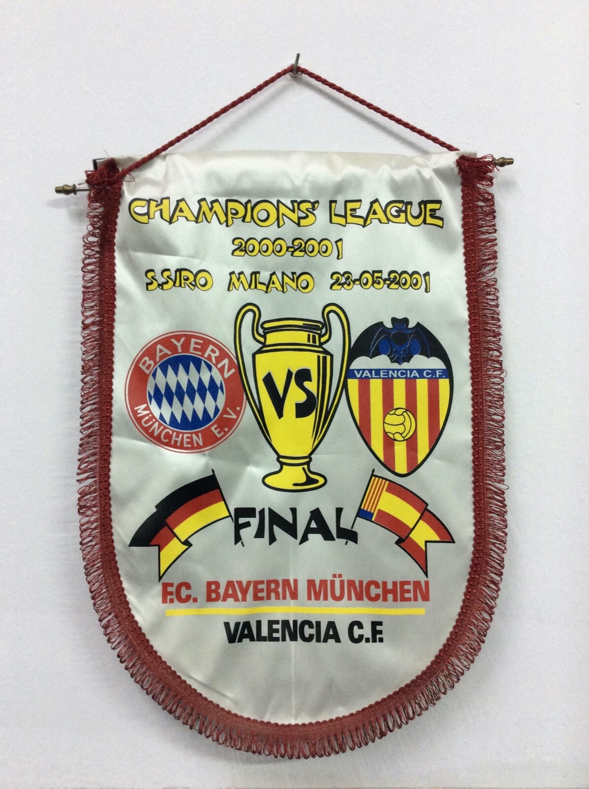BANDERIN FINAL CHAMPIONS LEAGUE BAYERN MUNICH/VALENCIA CF |