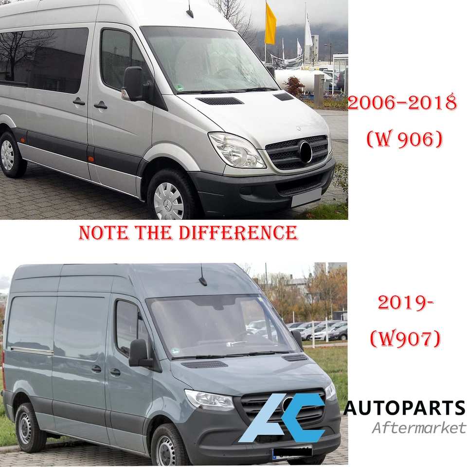 For Mercedes Sprinter W907 W910 2018- Front Grill Bumper Grilles Chrome GT Style Foto 2 de 4