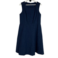 Talbots Navy Jacquard Textured Dress size 12