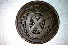 1837  CANADA QUEBEC BANK DEUX SOUS HALF PENNY TOKEN     #CT015