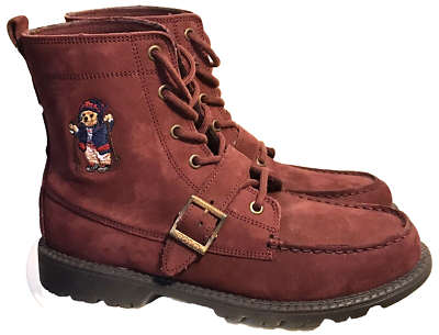 Polo Ralph Lauren Boots Mens Size 6.5 Ranger Burgundy Red High Suede Polo Ralph Lauren Red Boots for Men for Sale - Shop New  main image 2