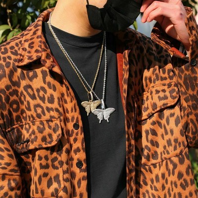 Butterfly Pendant Men Women Necklace 