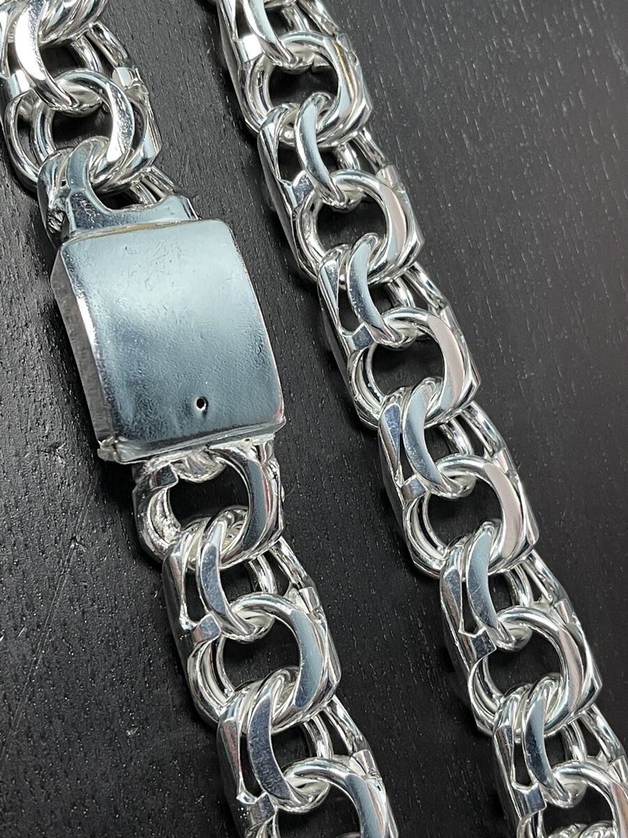300 Grams 15mm 26 Inch 925 Sterling Silver Chain Handmade 300 Grams 15mm 26 Inch 925 Sterling Silver Chain Handmade