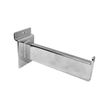 10PC 6" Chrome Slatwall Rectangular Tube Straight Arm Faceout Hook Panel Display