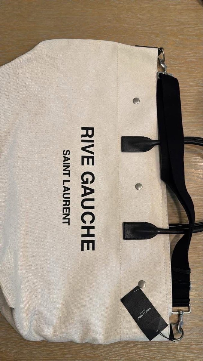 NWT Saint Laurent YSL Rive Gauche Logo Canvas Black Maxi