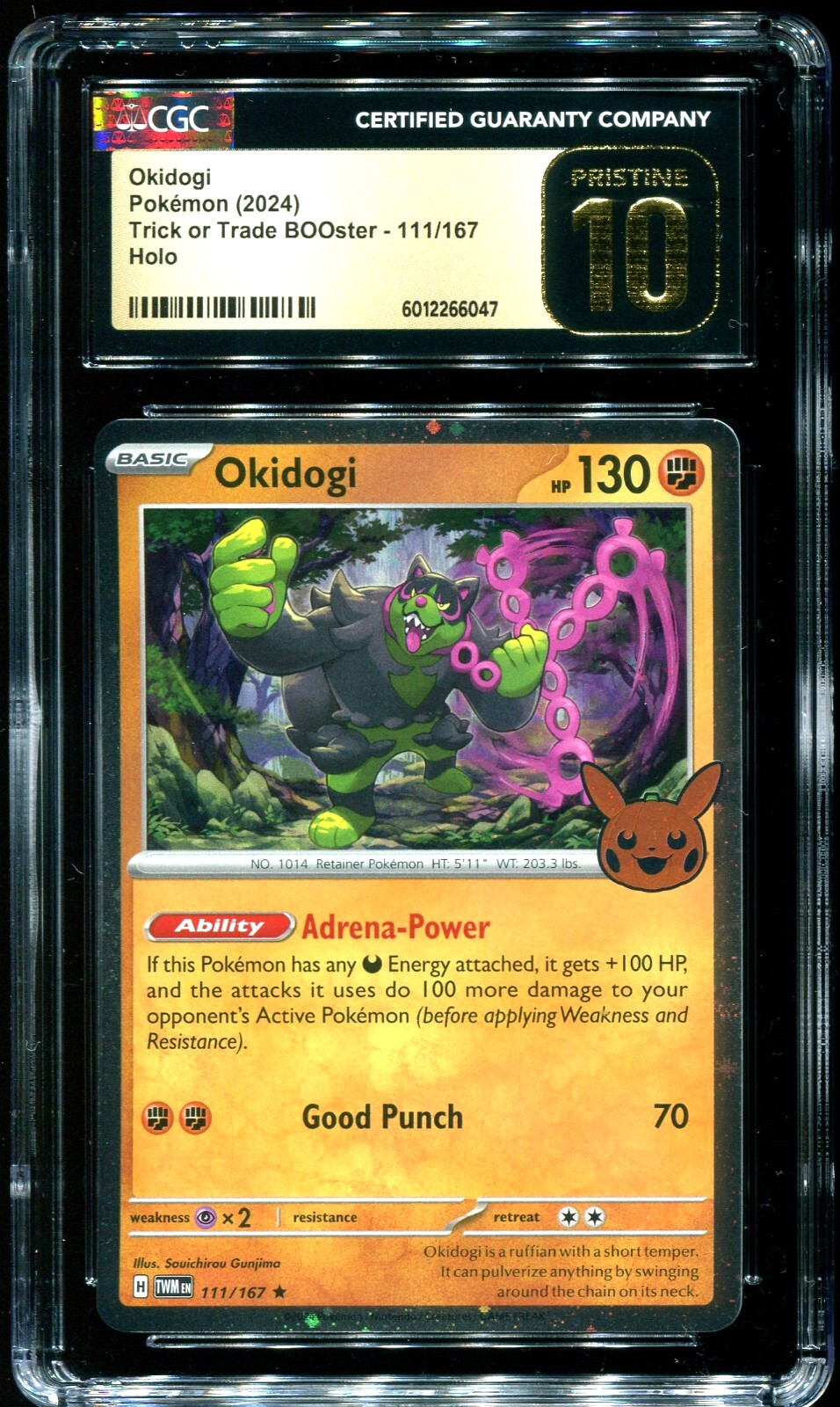 CGC Pristine 10 Okidogi Holo Trick Or Trade 2024 Pokemon Card #111