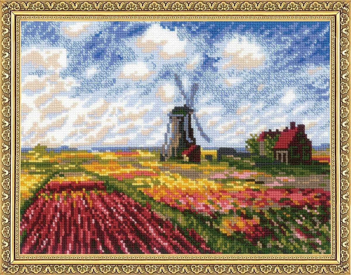 Riolis Cross Stitch Kit - Tulip Fields Monet