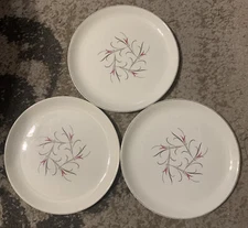 Salem Mid Century Serenade 9.375” Salad Plates Simplicity Pink USA Set of 3