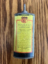 Vintage PHILLIPS 66 Household Lubricant Can Gas & Oil Advertising Poor Condition