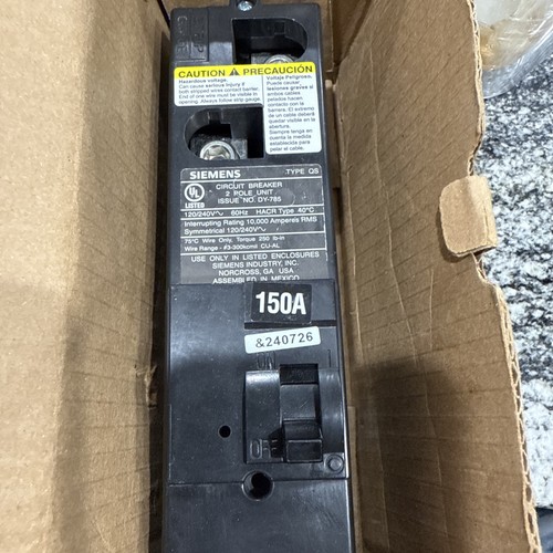 Siemens QN2150R 150A Double Pole 120/240-Volt 10K type QNR Circuit Breaker