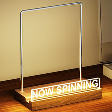 Now Spinning Vinyl Record Stand Light up Album Display Holder, Adjustable Warm