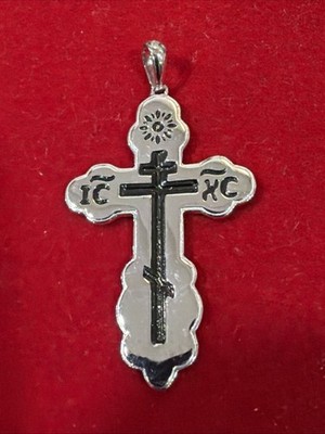 Russian Orthodox Pectoral .925 Silver Cross XX /XXI century PERFECT condition