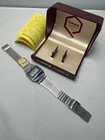 Timex Q quartz digital watch S cell new battery vintage one bar FULL SET