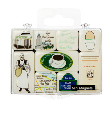 RARE NWT Vintage 100% Authentic Iconic Cafe De Flore Paris Complete Magnet Set