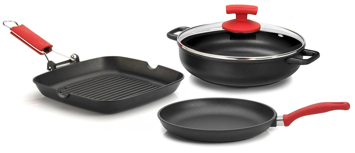 Olympia Set PRIMITIVA: padelle casseruole Alluminio Alto Spessore – 6pz