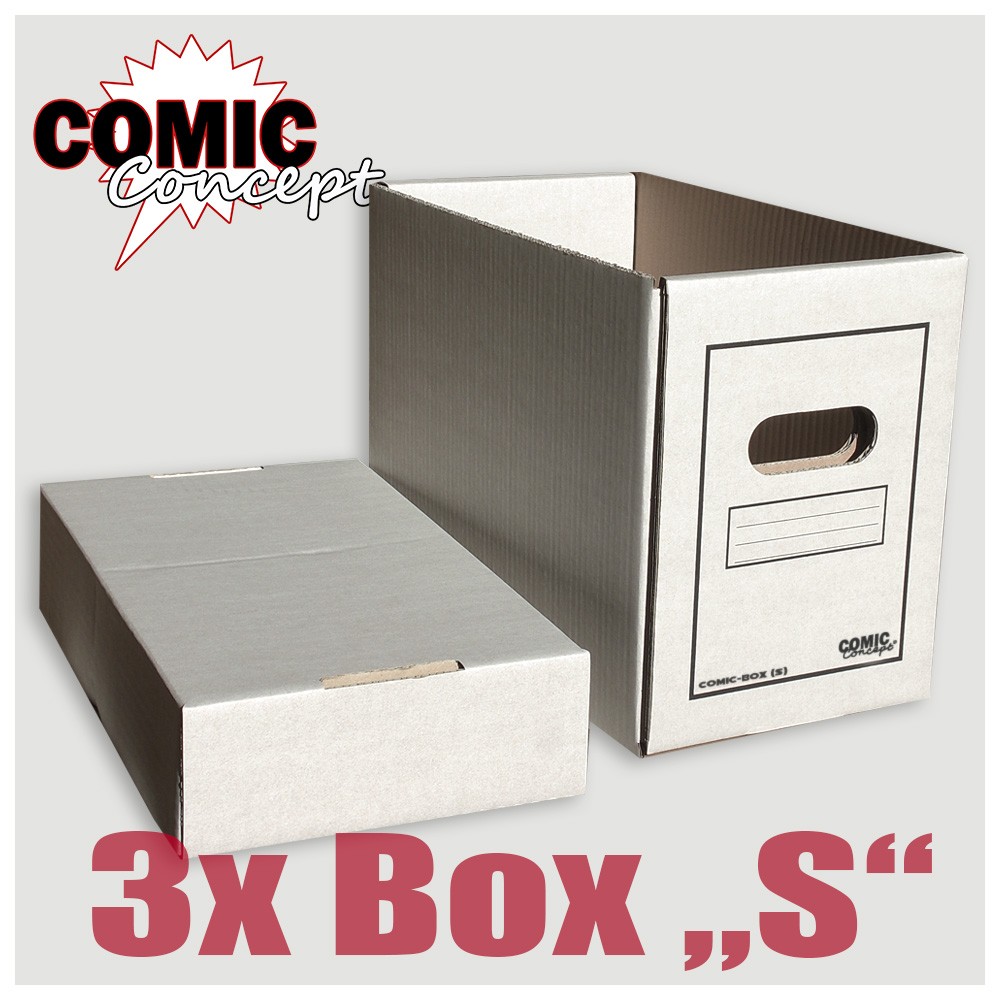 Comic Concept 3x Comic Box (corto) con tapa apilable caja NUEVO