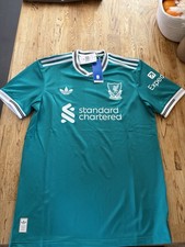 adidas Liverpool FC Soccer Jersey Shirt Green Size M Standard Chartered
