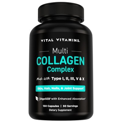 Multi Collagen for Women & Men - Type I, II, III, V, X - Grass Fed, Non-GMO -...