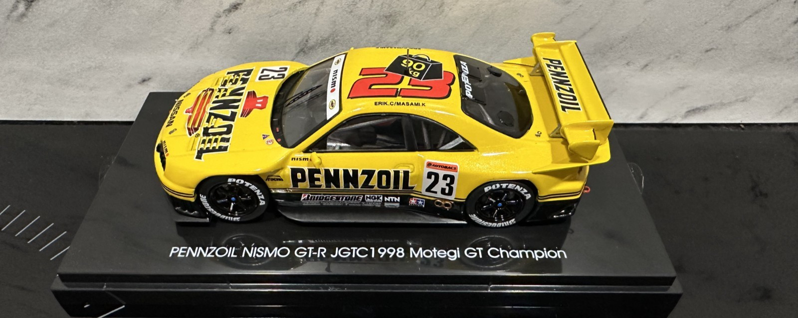Voiture miniature Nissan GT-R R33 Pennzoil Nismo JGTC 1998 Champion Ebbro 1/43