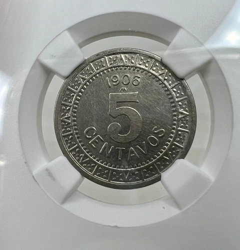 1906 Mexico Mo 5 centavos NGC AU 58 - 95443