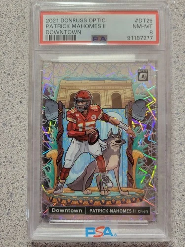2021 Donruss Optic Downtown Patrick Mahomes II PSA 8