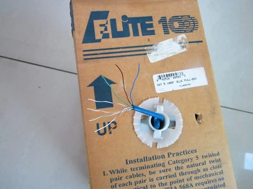CAT5 CMR Ethernet UTP Cable blue 1000FT - 24 AWG SOLID BARE COPPER