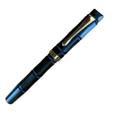 Eisuke Sakai Handmade Ebonite 14K Füllfederhalter Bambus Tinte Stoppfunktion F