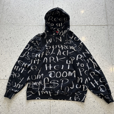 STONEWASHED - Supreme Black Ark Lee Scratch Sweatshirt Size XL Black Thrashed
