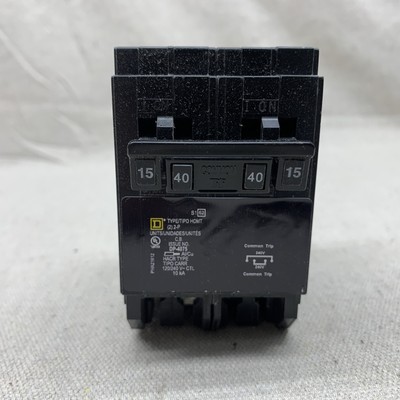 NEW Square D HOMT1515240 Tandem Circuit Breaker (2) 15A 1-Pole, (1) 40A 2-Pole