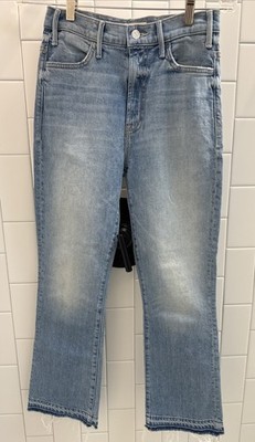 Mother Superior  Hustler Ankle Fray Denim Ankle Frayed Undone Hem Jeans Light 25