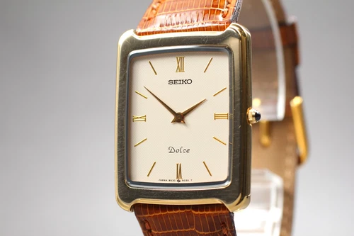 [Near MINT+] SEIKO Dolce 9530-5020 26mm Gold Vintage Men's Watch From JAPAN
