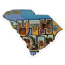 South Carolina Vintage Map - Vinyl Decal Sticker - Car Window Laptop - ebn8887