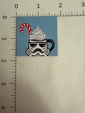 Handmade MAGNET: Christmas Star Wars stormtrooper candy cane hot chocolate
