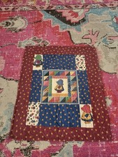 20x24" country sunbonnet girl 1990s small quilt with overstitching decorative