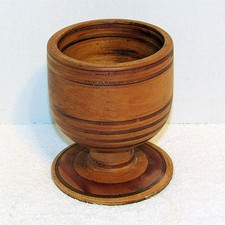 Vintage Solid Wood Pedestal Bowl For Nuts Or Candy