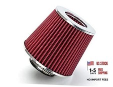 Red Universal Clamp-on Air Intake Filter - Dry Washable - 3 Cone Air Standard Red Universal Clamp-on Air Intake Filter - Dry Washable - 3 Cone Air Standard