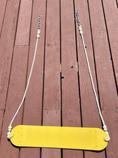 25.5" Yellow Belt Swing Seat 51" Chain/Nylon Rope Playground Replacement NEW