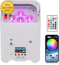 Battery Powered Stage Lights 9600Mah Rechargeable Par Can Lights 6X18W RGBWA UV