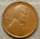 1912p  Lincoln Wheat Cent - [F] Fine - Better Grade ~ B876
