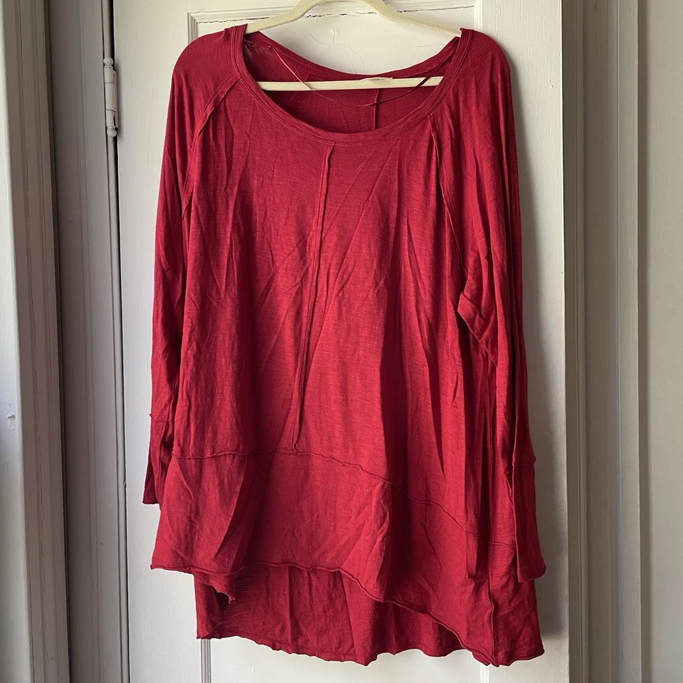 Top para mujer Style & Co. talla 1X rojo manga larga pulóver ligero boho hippie Foto 3 de 4