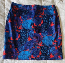 Ann Taylor Bold Floral Print Straight Pencil Career Skirt Petites Size 14P