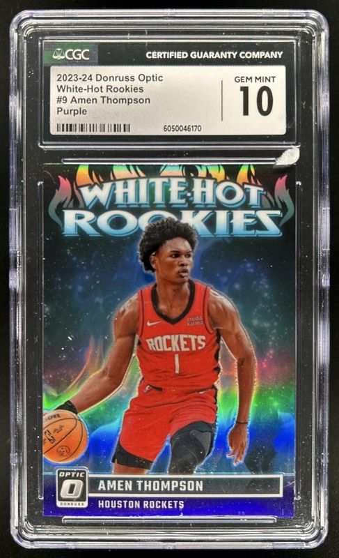 2023-24 Panini Donruss Optic Amen Thompson White Hot Rookies Purple RC #9 CGC 10