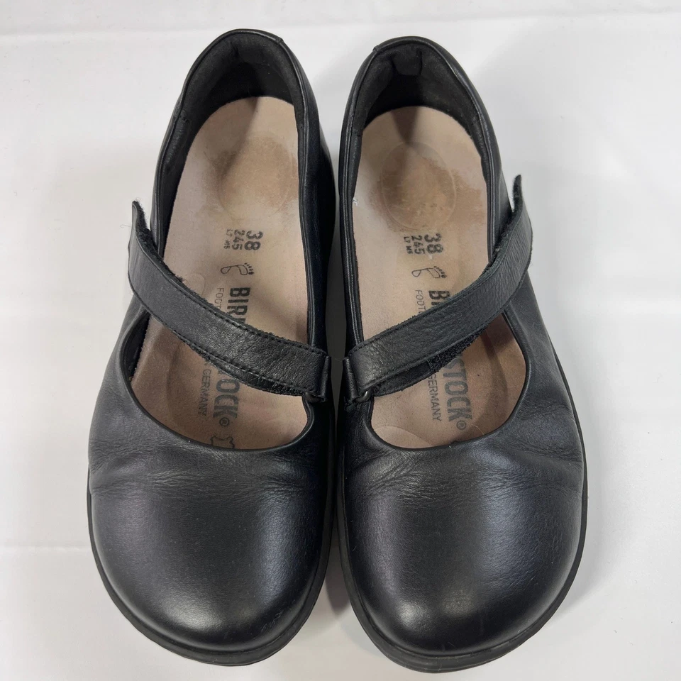 Birkenstock Iona Mary Jane Shoes Women's 38 7–7.5 Black Leather Comfort Flats - Image 3 of 4