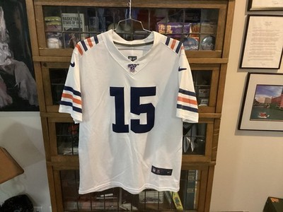 Eddy Pineiro #15 Chicago Bears White SEWN 100 Year Football Jersey