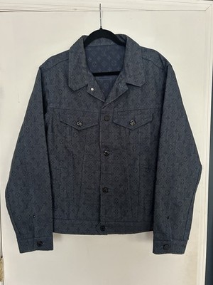 Louis Vuitton Monogram Denim Jacket Blue Size Large/52 Japan Exclusive Authentic