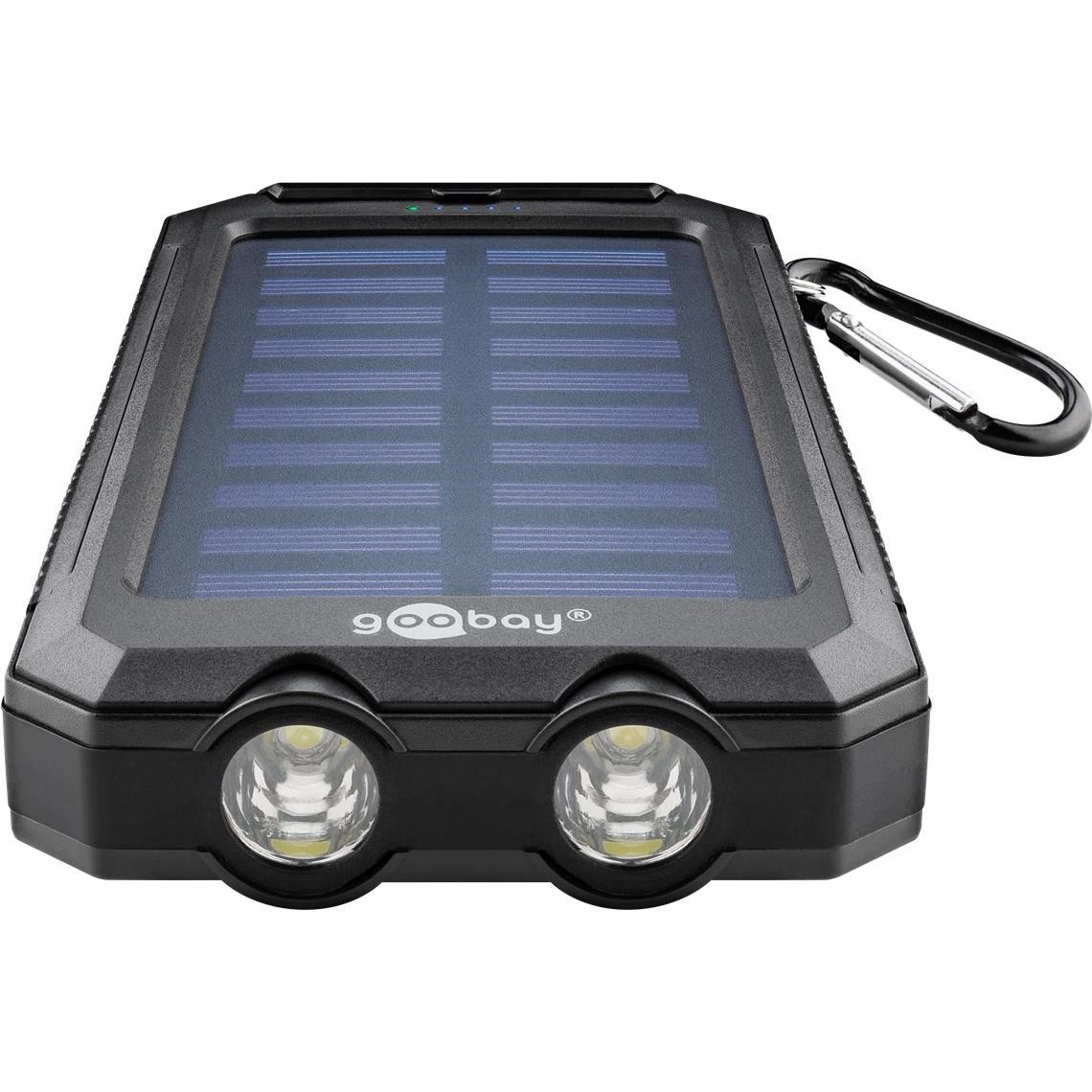 Batterie solaire antichoc Goobay 8000 mAh avec éclairage LED puissant