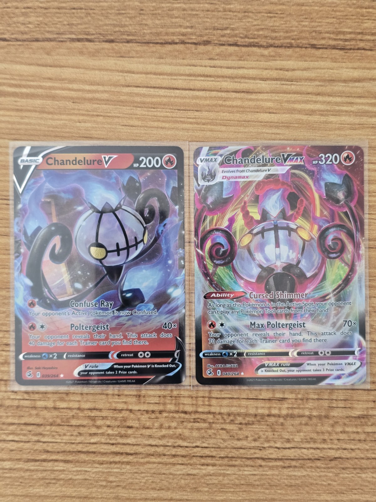 Pokémon TCG Fusion Strike Chandelure V 39/264 & Chandelure Vmax 40/264